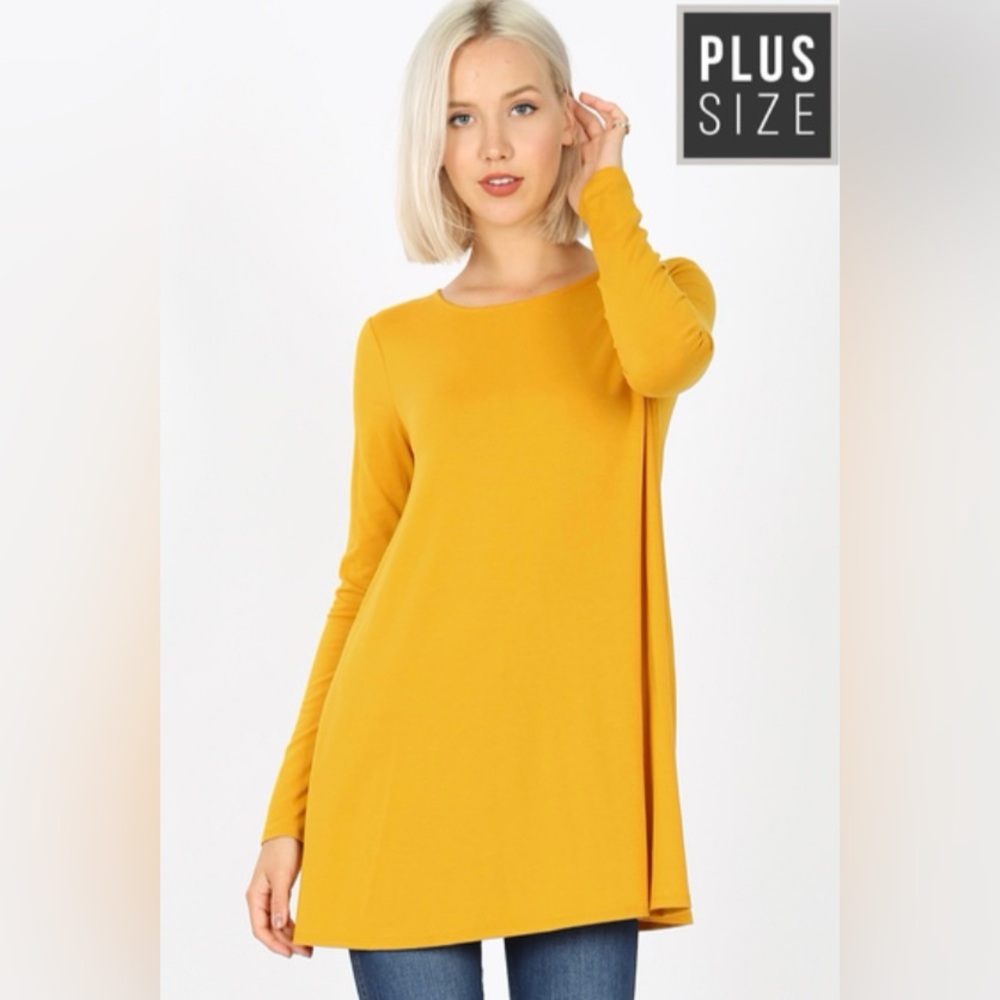 P2 Women’s Plus Size Long Sleeve Boat Neck Flared Top. Size: Various